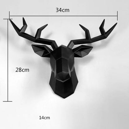 Modern Deer Head Wall Sculpture