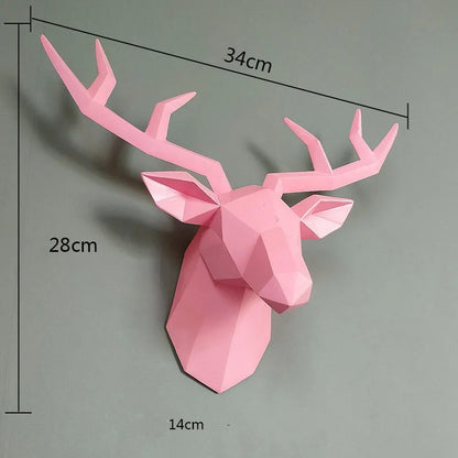 Modern Deer Head Wall Sculpture