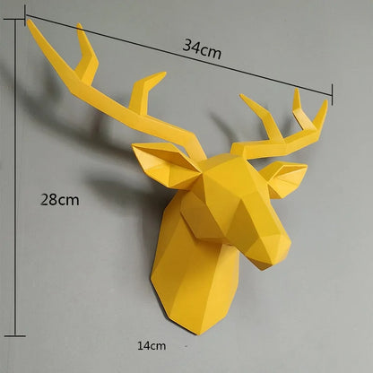 Modern Deer Head Wall Sculpture