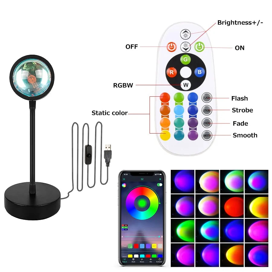 Smart Bluetooth Sunset Projection Light