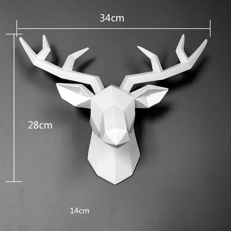 Modern Deer Head Wall Sculpture