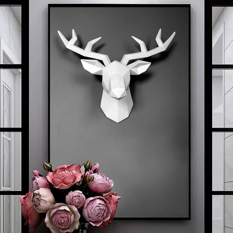 Modern Deer Head Wall Sculpture