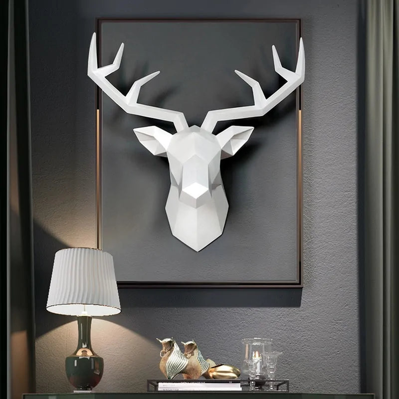 Modern Deer Head Wall Sculpture